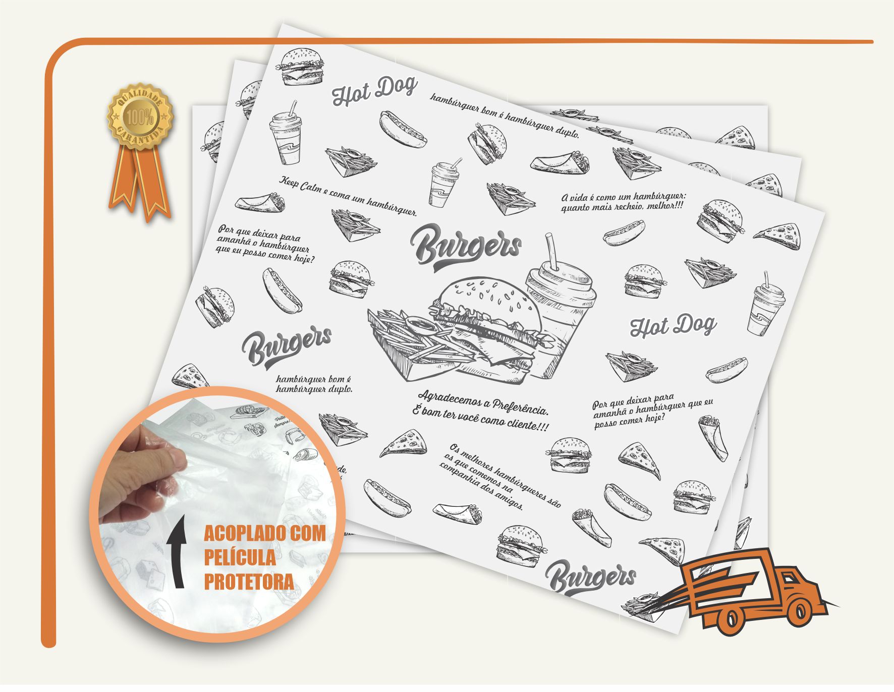 Papel Acoplado para Lanches e Hambúrguer - Imagem 4